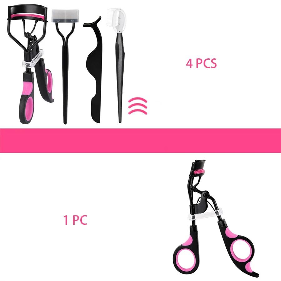 Dual Color Handle Eyelash Curler And Eyebrow Trimmer Set 4