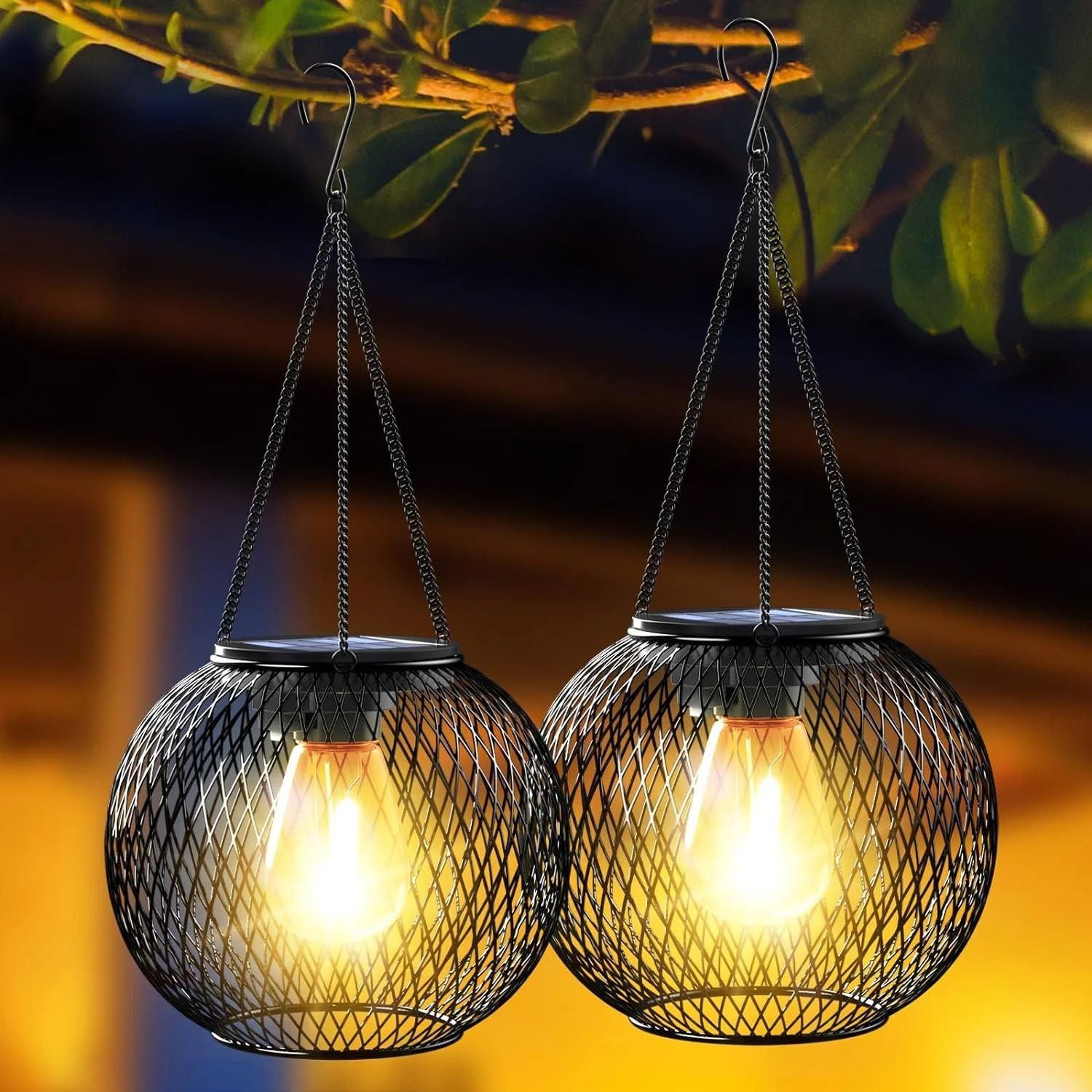 Solar Hanging Lantern Lights For Outdoor Garden 1