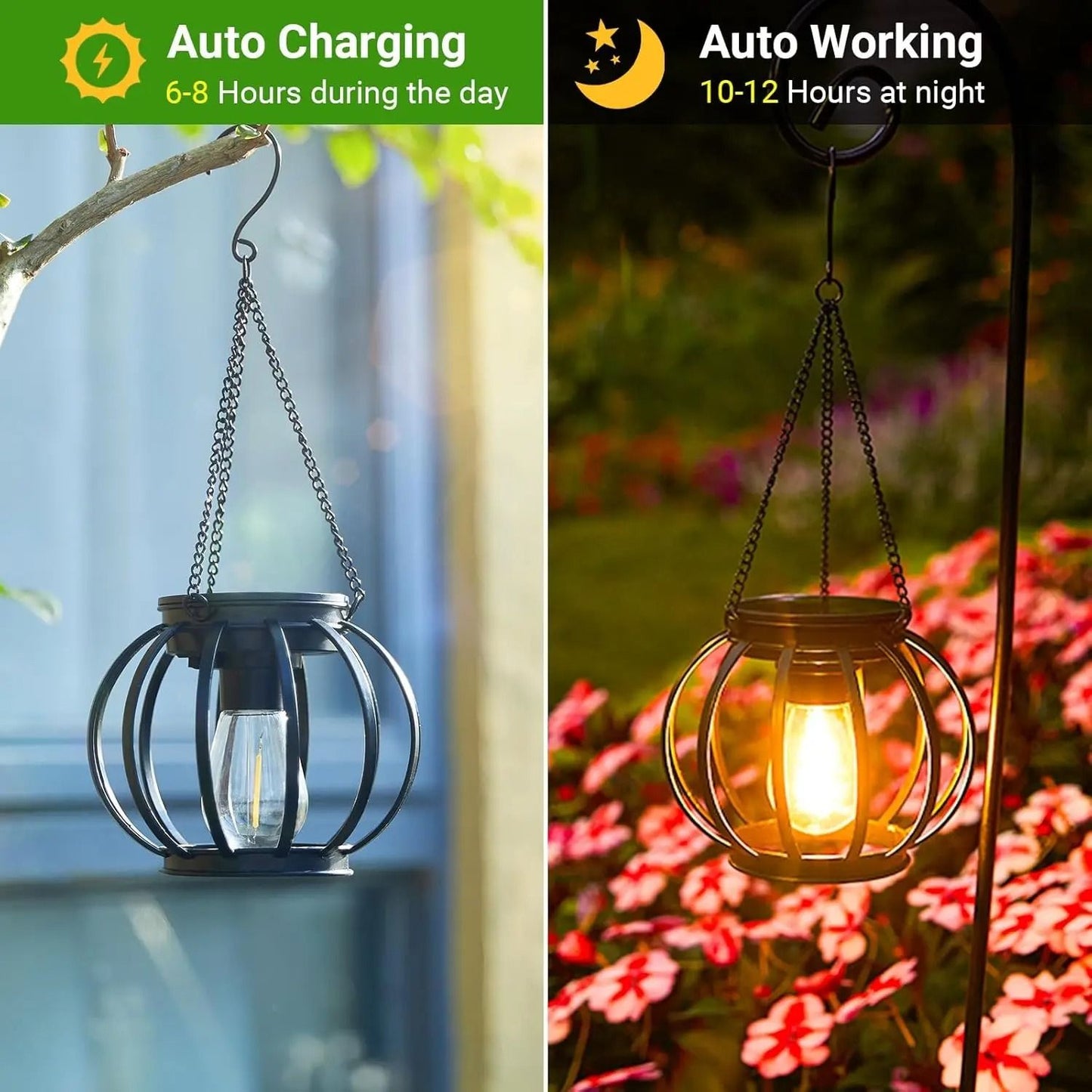 Solar Hanging Lantern Lights For Outdoor Garden 4