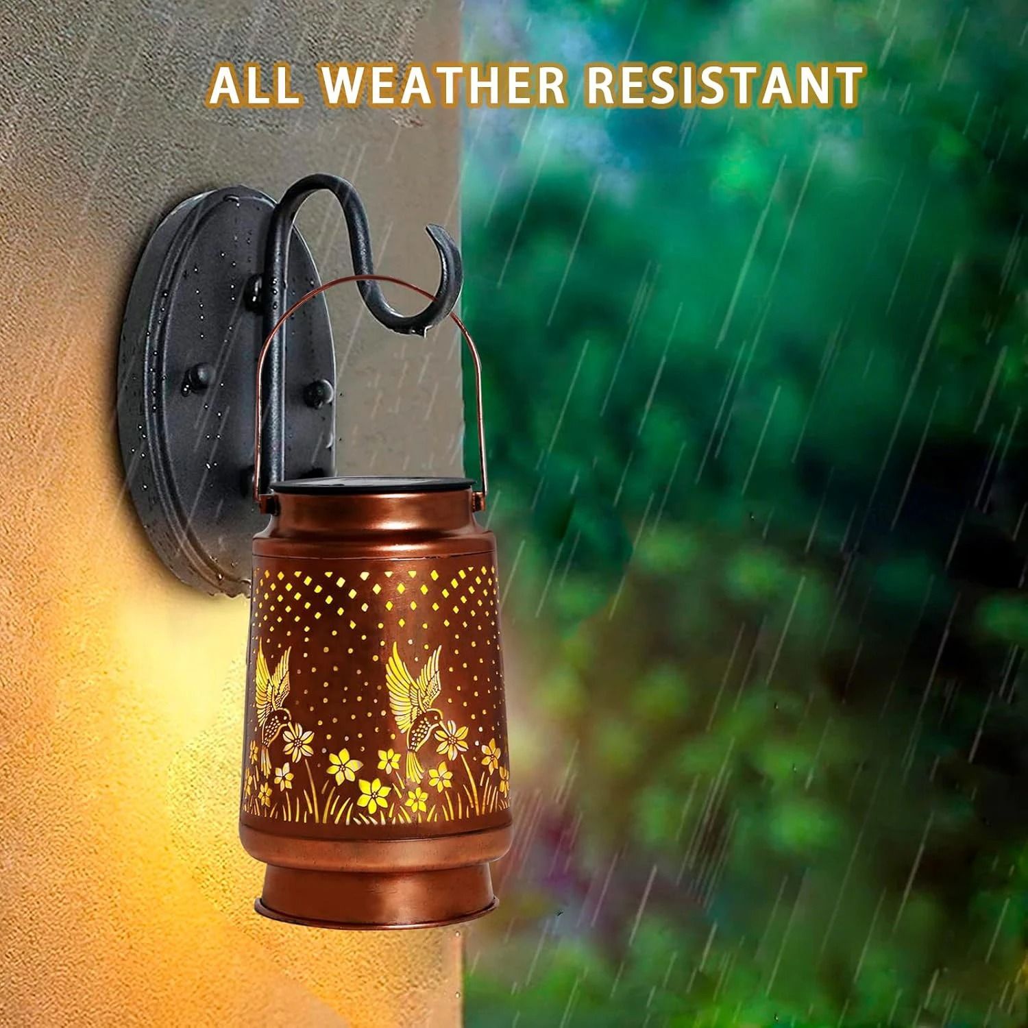 Iron Solar Lantern Outdoor Decorative Garden Light 3