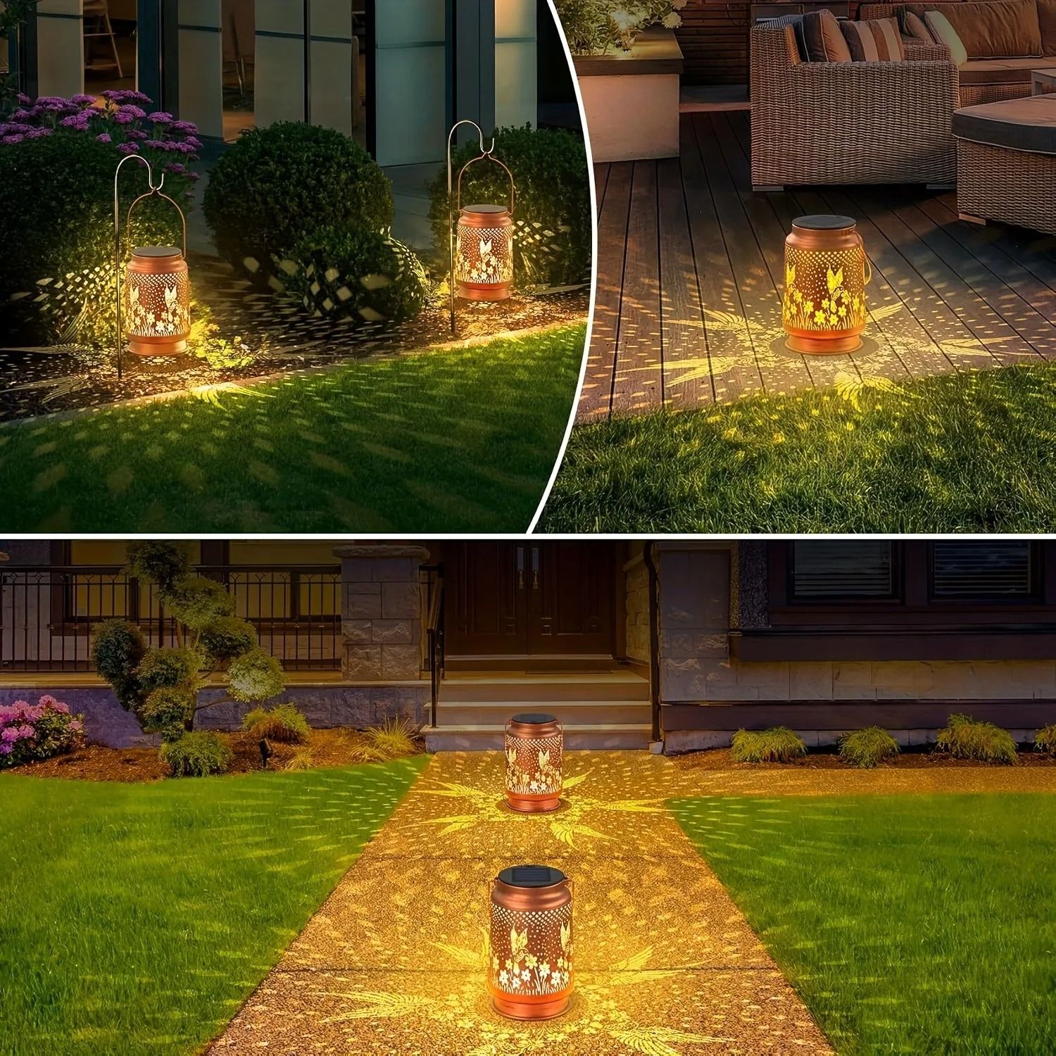 Iron Solar Lantern Outdoor Decorative Garden Light 6
