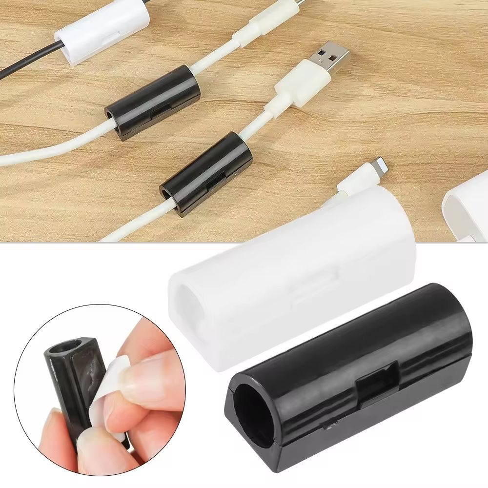 HandyClasp Self-Adhesive Cable Organizer Clips – Snap-Lock Wire Holder for Clean Desk & Wall Cord Management