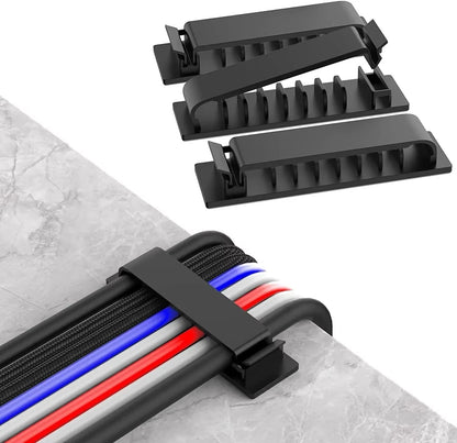 HandyGrip Self-Adhesive Cable Organizer Clips – Wire Tie & Clamp for Car, Home & Office Cord Management
