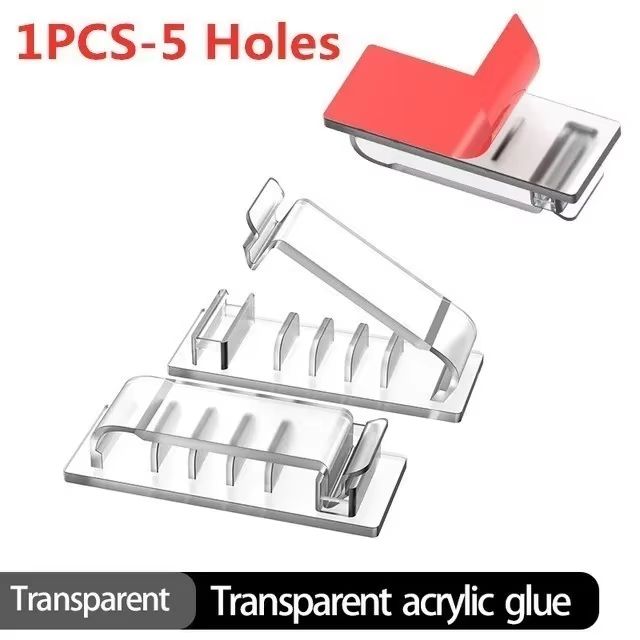 HandyGrip SelfAdhesive Cable Organizer Clips  Wire Tie  Clamp For Car Home  Office Cord Management 10