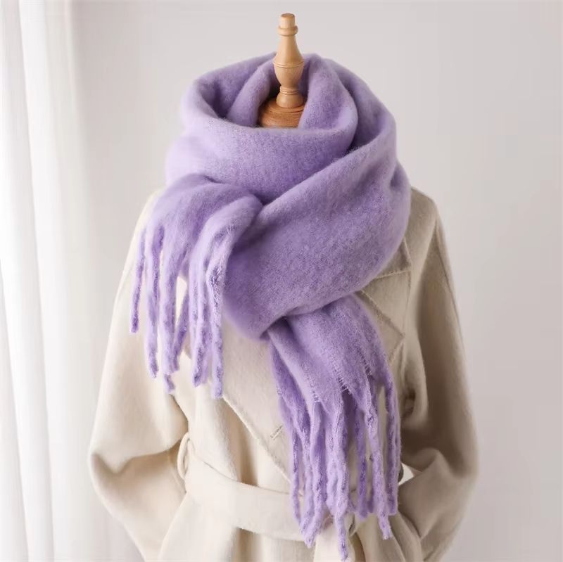 CozyLux Womens Winter Scarf  Cashmere Feel Pashmina Wrap With Tassels 12