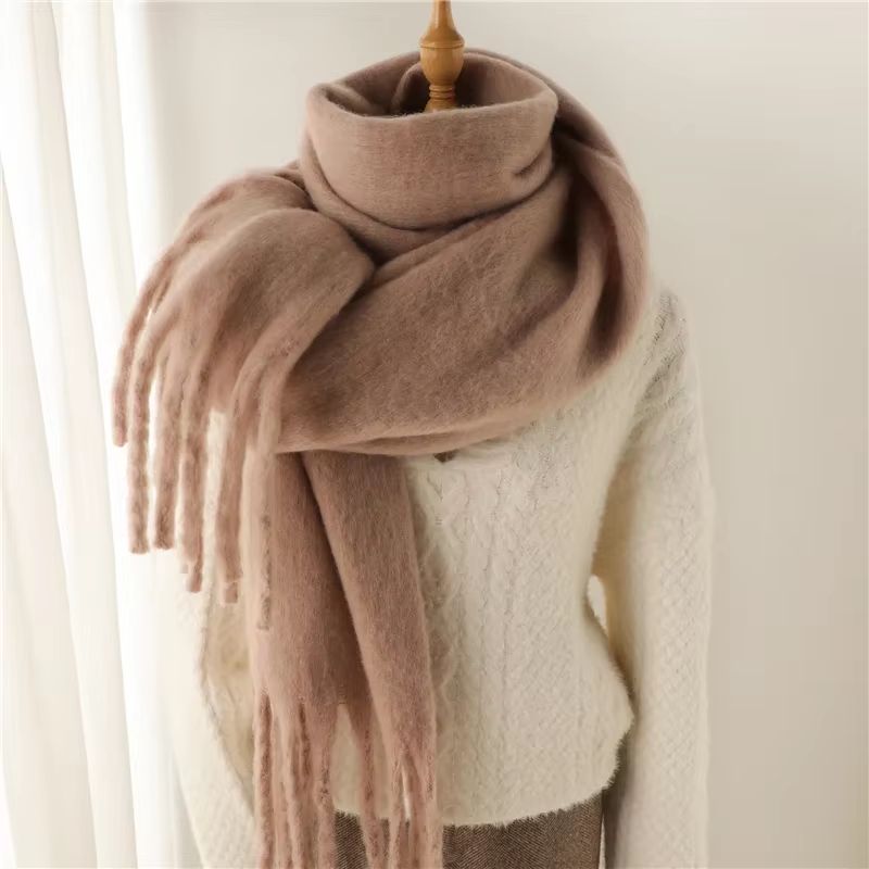 CozyLux Womens Winter Scarf  Cashmere Feel Pashmina Wrap With Tassels 3