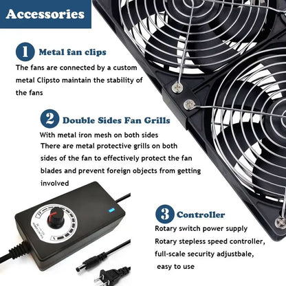 HighFlow 120 Mm 3000 RPM Cooling Fan With Speed Controller  Universal Chassis  Cabinet Airflow Solu 3