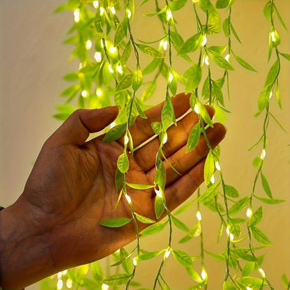 2M 20LED Willow Curtain Decorative Light String with Leaf Design