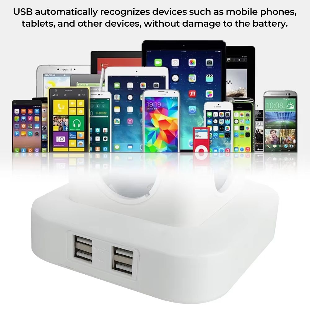 VoltTower 12Way Power Strip  USB Charging Station  28 M Extension Cord EU Plug 3