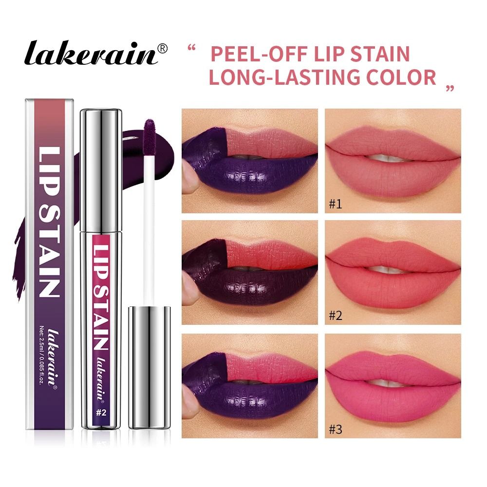 Peel Off Lip Stain Tint  Long Lasting Waterproof Natural Lip Color 3