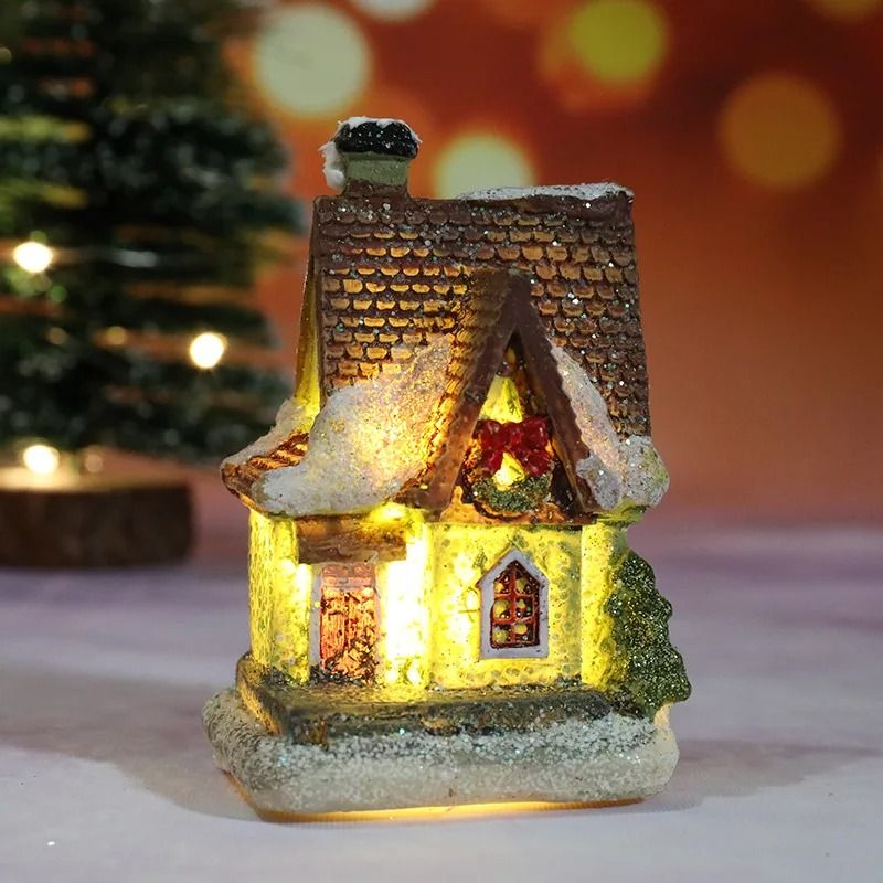 Christmas House Night Light Ornament  Battery Operated Holiday Home Decor 12