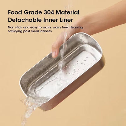 HeatWave 900 ML Electric Lunch Box  Portable SelfHeating Food Warmer  Steaming Cooking Pot 4
