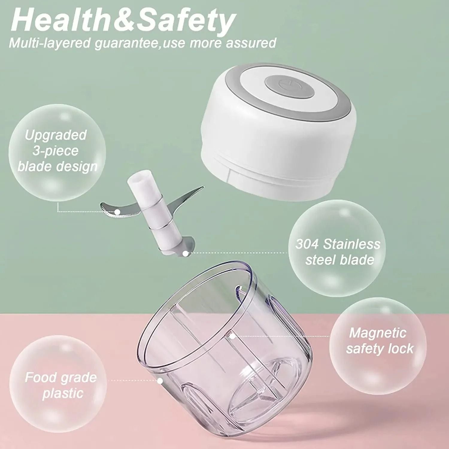 Electric Garlic Chopper And Meat Mincer  100ML250ML Portable Food Processor 2