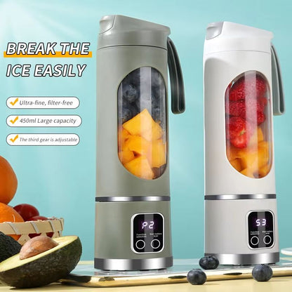 BlendGo 450 ml (15 fl oz) USB Rechargeable Portable Blender – 8-Blade Mini Food Processor for Shakes & Smoothies