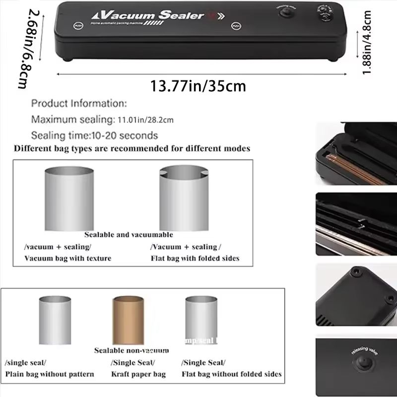 FreshSeal 220 V110 V Electric Vacuum Sealing Machine  Household FoodPreservation Bag Packager 2