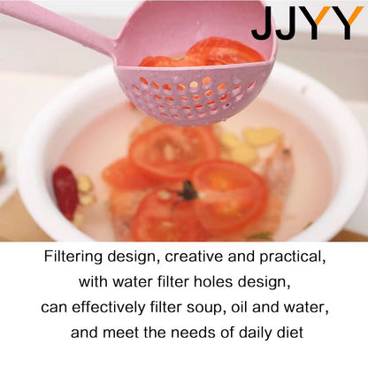 JJYY 2in1 Long Handle Spoon  Colander Filter  DualFunction Kitchen Ladle With Draining Holes 1