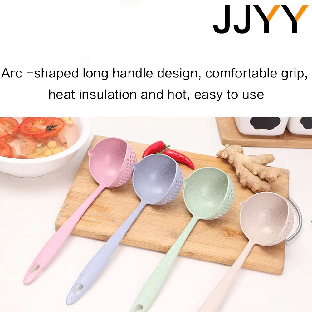 JJYY 2in1 Long Handle Spoon  Colander Filter  DualFunction Kitchen Ladle With Draining Holes 3