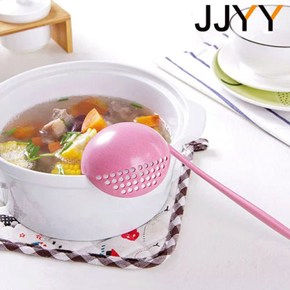 JJYY 2in1 Long Handle Spoon  Colander Filter  DualFunction Kitchen Ladle With Draining Holes 4