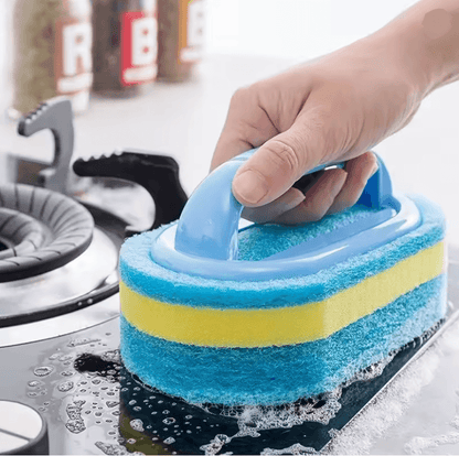 CleanEase Handle Scrub Brush With Thick Sponge 2