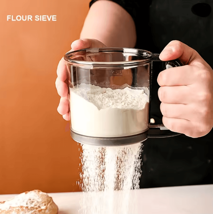SiftEase Semi Automatic Flour Sifter with Hand Press Design