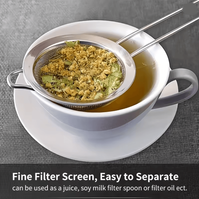 ChefEase Stainless Steel Fine Mesh Strainer Set Of 3 4