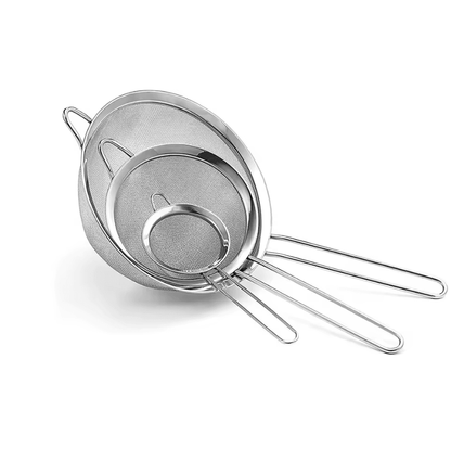 ChefEase Stainless Steel Fine Mesh Strainer Set of 3