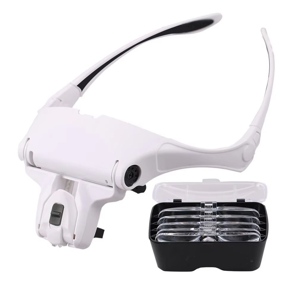Headband LED Magnifying Loupe  Jewelers Precision Glasses With Optical Lens  Builtin Light 1