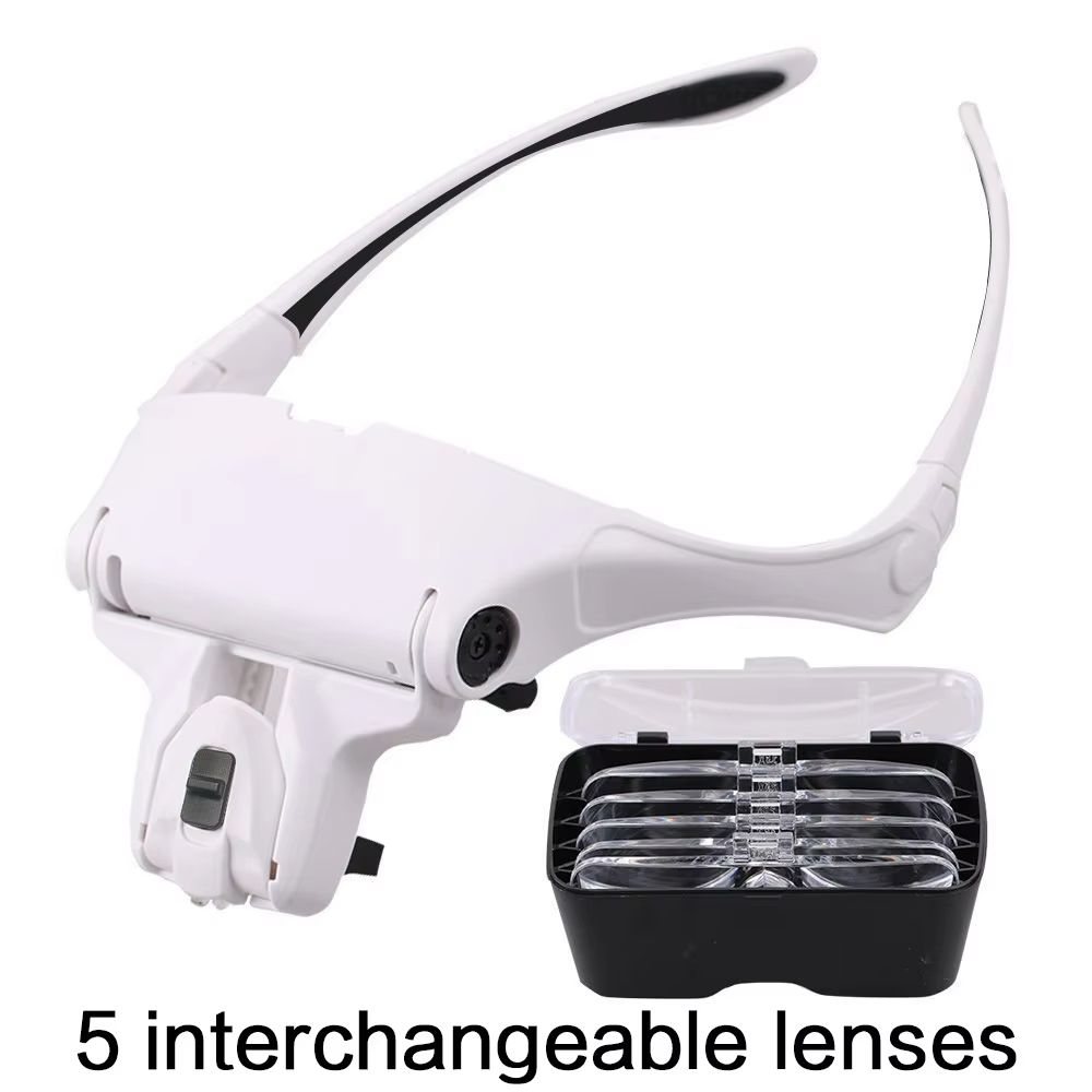 Headband LED Magnifying Loupe  Jewelers Precision Glasses With Optical Lens  Builtin Light 6