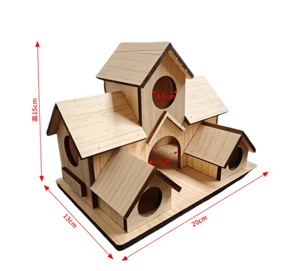 HavenCraft Handmade Wooden Bird House For Garden And Backyard 3
