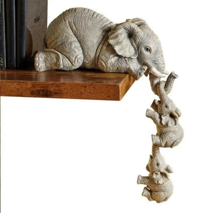 HuggingElephant Baby Doll Resin Figurine Set 3Piece  Cute Miniatures For Home  Gift Decor 3