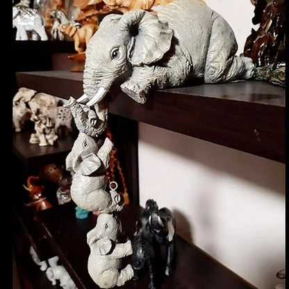 HuggingElephant Baby Doll Resin Figurine Set 3Piece  Cute Miniatures For Home  Gift Decor 4