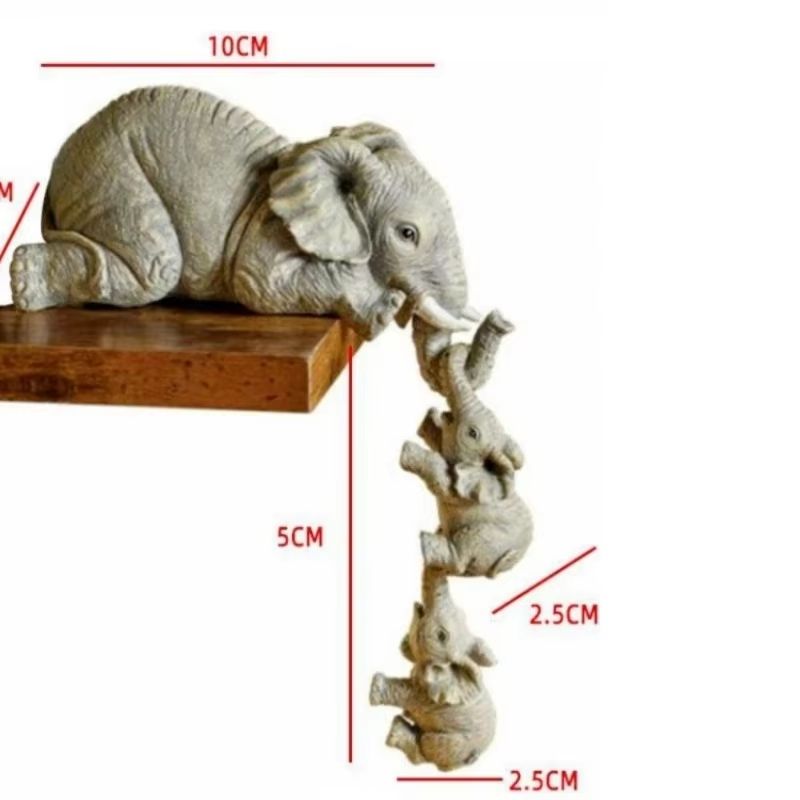 HuggingElephant Baby Doll Resin Figurine Set 3Piece  Cute Miniatures For Home  Gift Decor 5