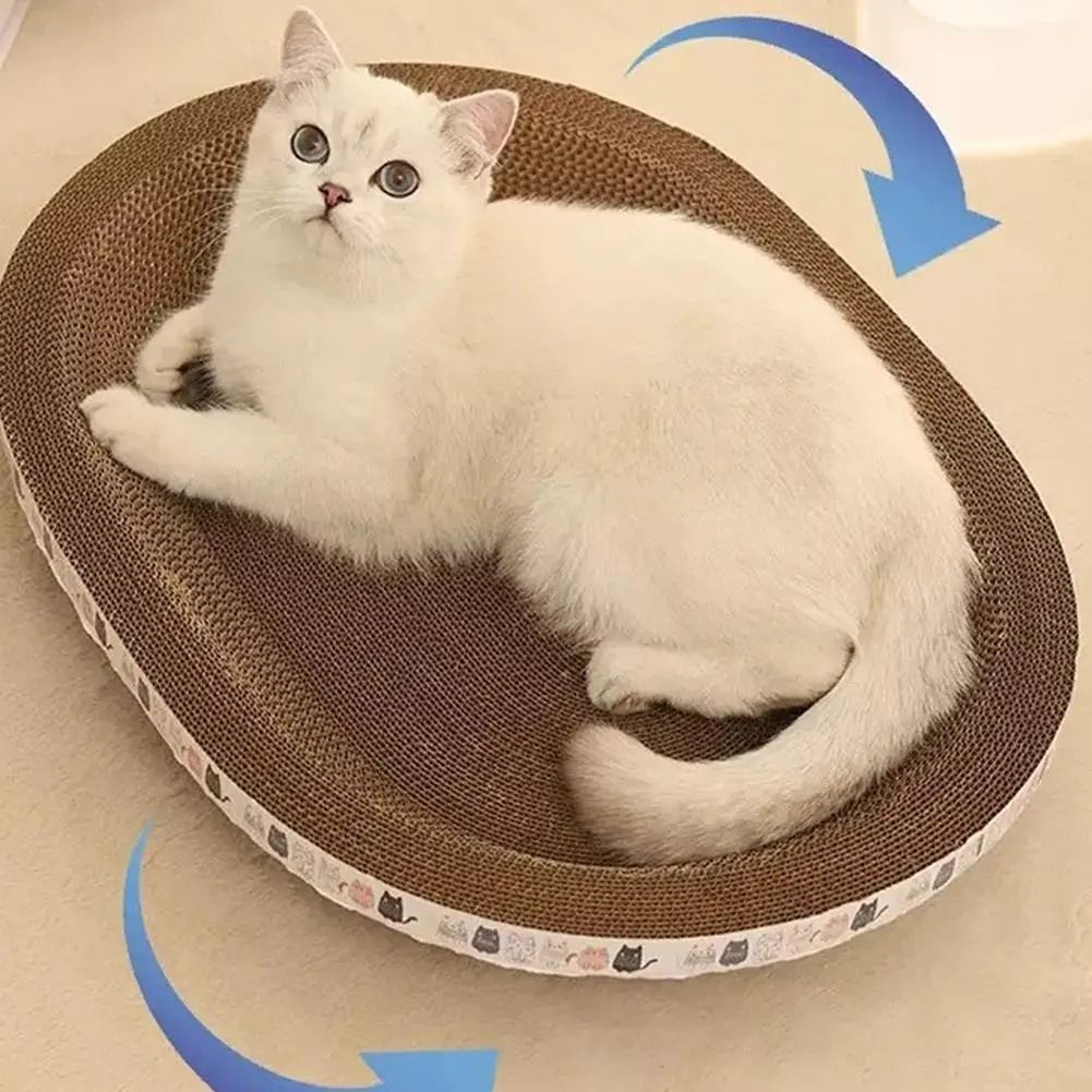 Round Corrugated Cat Scratcher Bed For Claw Care And Playtime 2