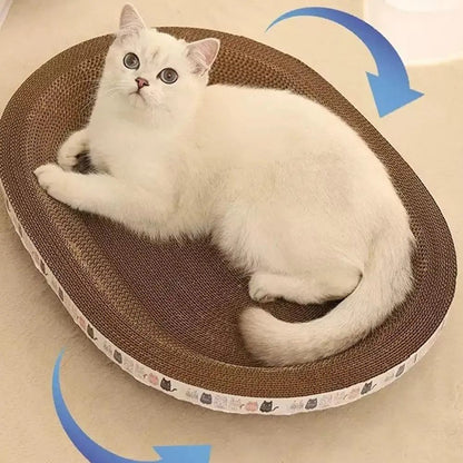 Round Corrugated Cat Scratcher Bed For Claw Care And Playtime 2