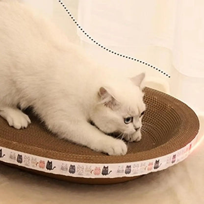 Round Corrugated Cat Scratcher Bed For Claw Care And Playtime 5