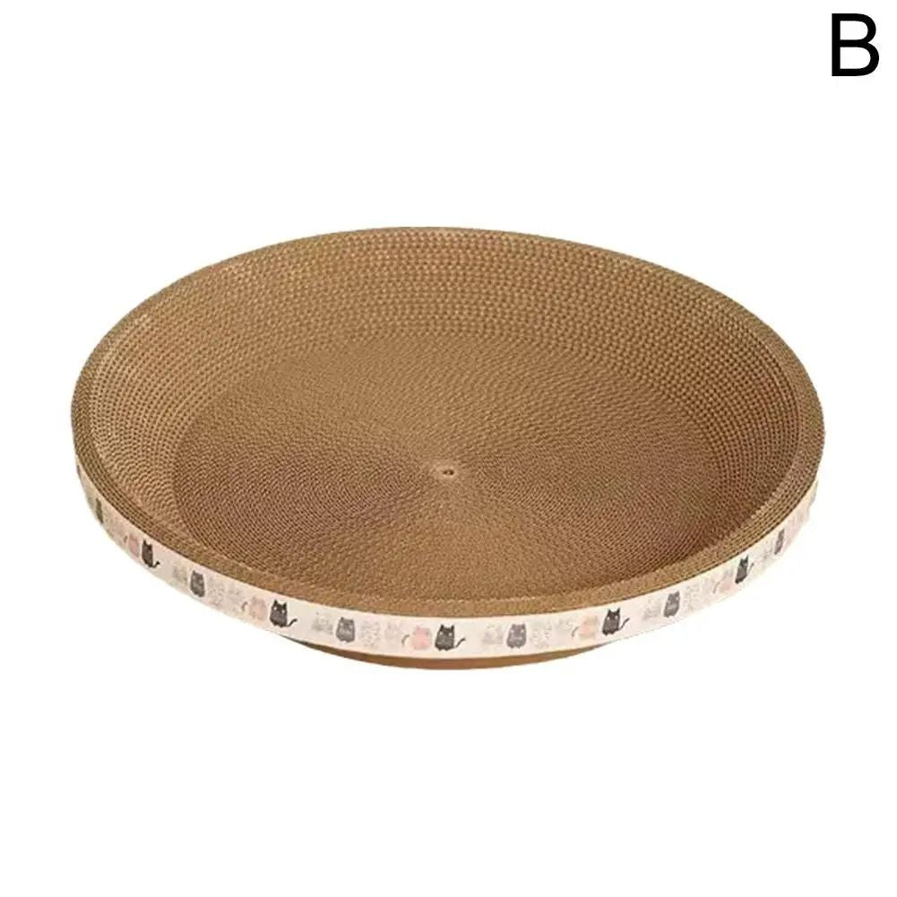 Round Corrugated Cat Scratcher Bed For Claw Care And Playtime 6