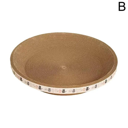 Round Corrugated Cat Scratcher Bed For Claw Care And Playtime 6