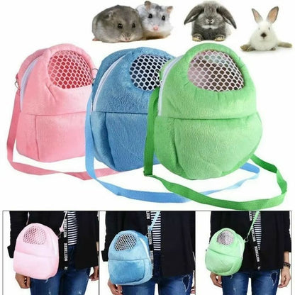 Breathable Small Pet Travel Carrier Bag – Rabbit, Hamster & Guinea Pig Warm Hand-Held Pouch