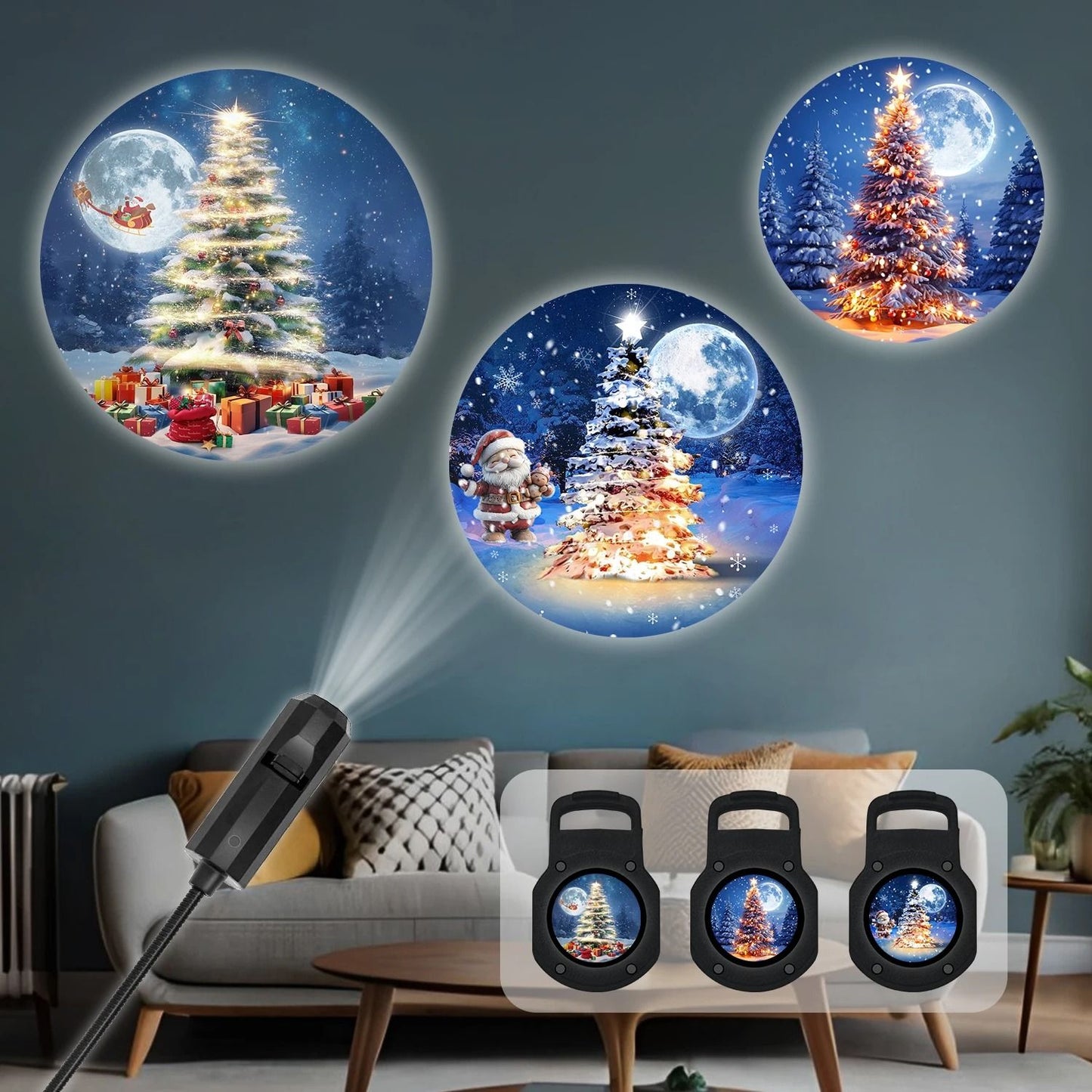 360 Rotating Christmas Tree Projection Light with Multi-Mode LED Effects