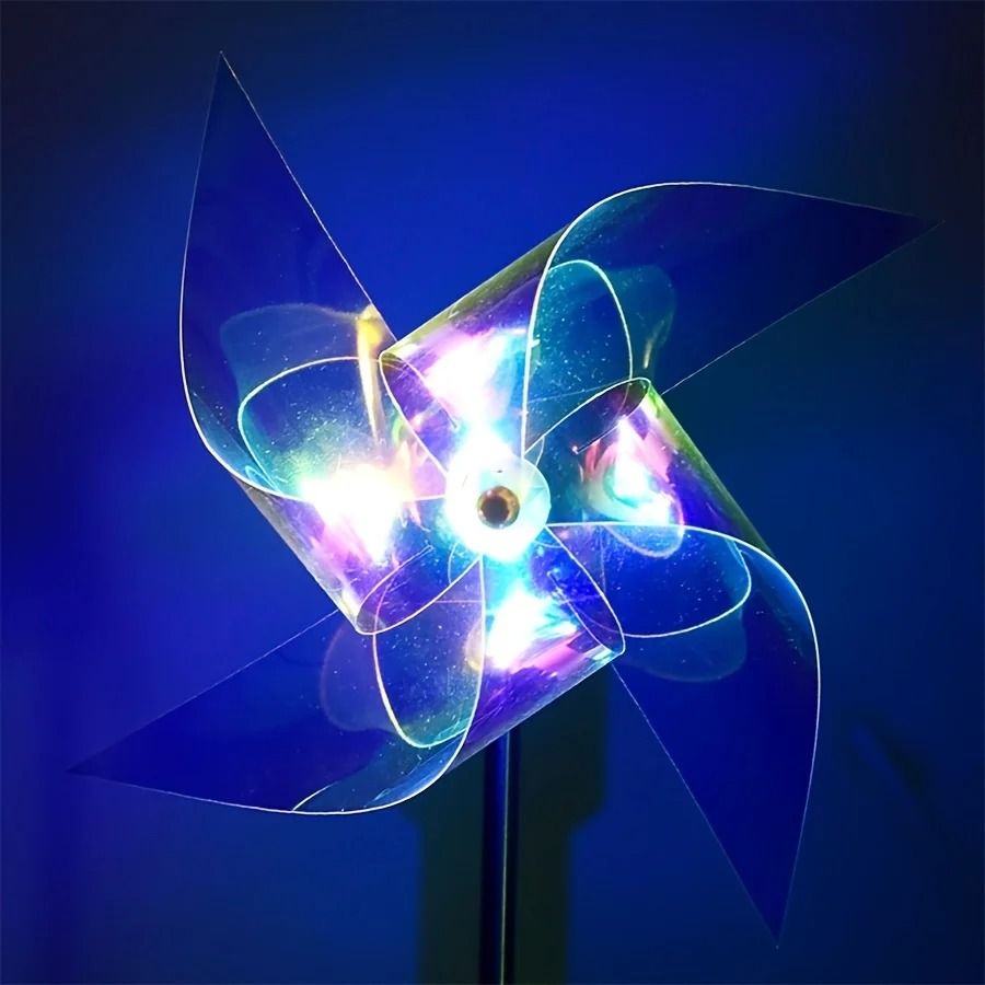 SolarPowered LED Windmill Light  Waterproof Outdoor Garden Decoration 2