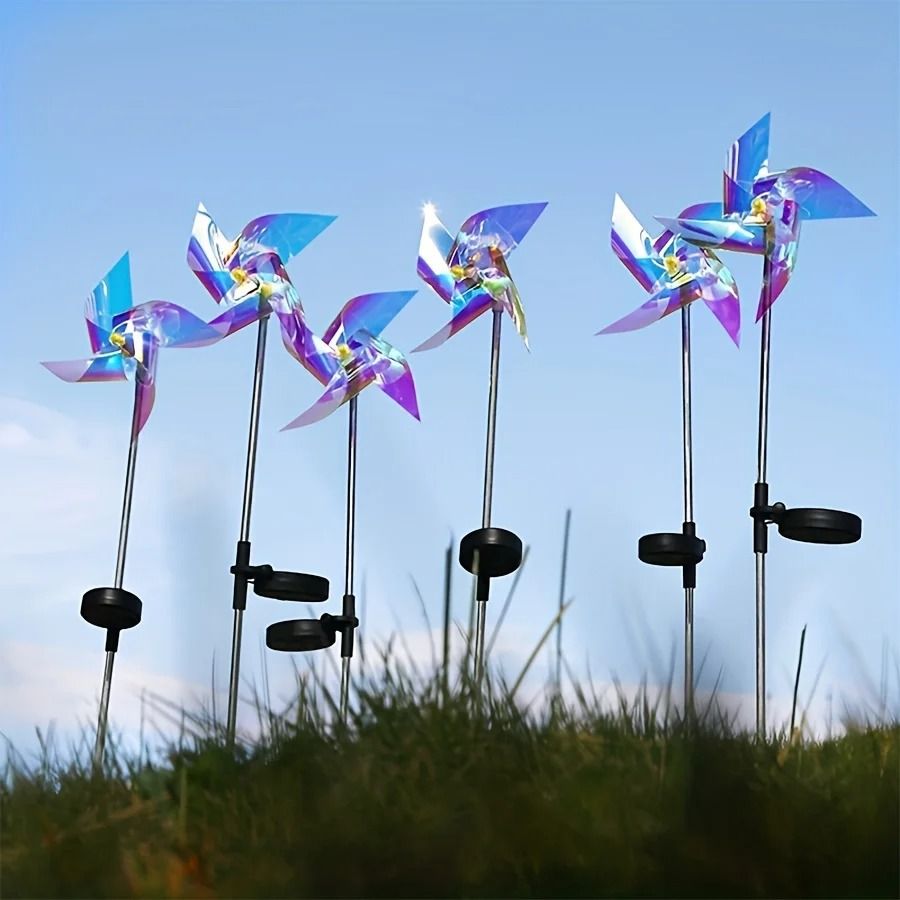 SolarPowered LED Windmill Light  Waterproof Outdoor Garden Decoration 3