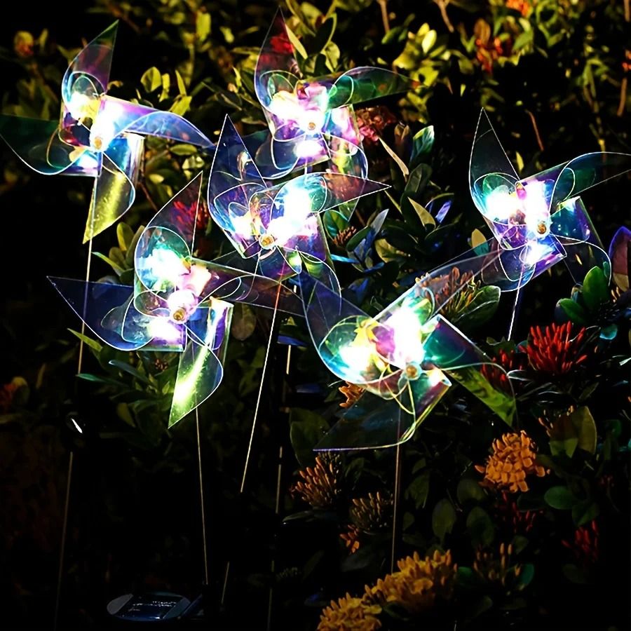 SolarPowered LED Windmill Light  Waterproof Outdoor Garden Decoration 5