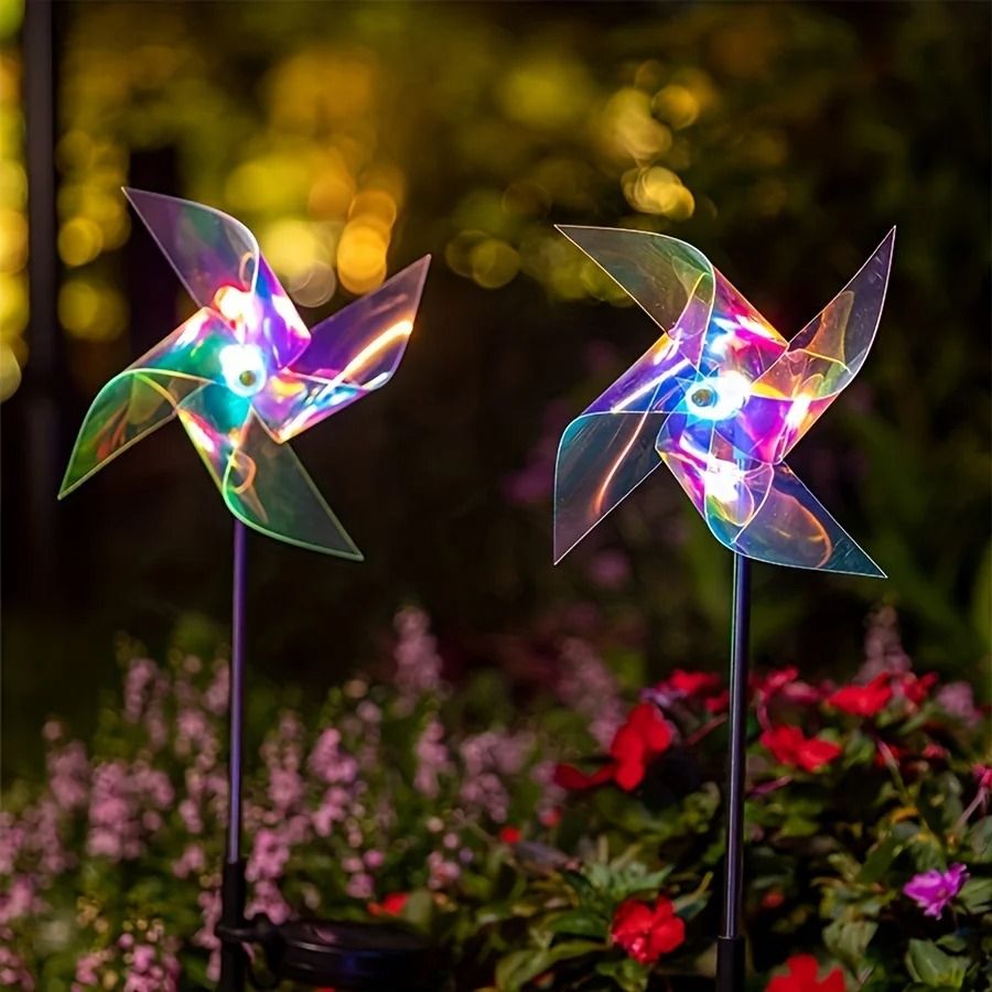 SolarPowered LED Windmill Light  Waterproof Outdoor Garden Decoration 6