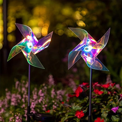 SolarPowered LED Windmill Light  Waterproof Outdoor Garden Decoration 6
