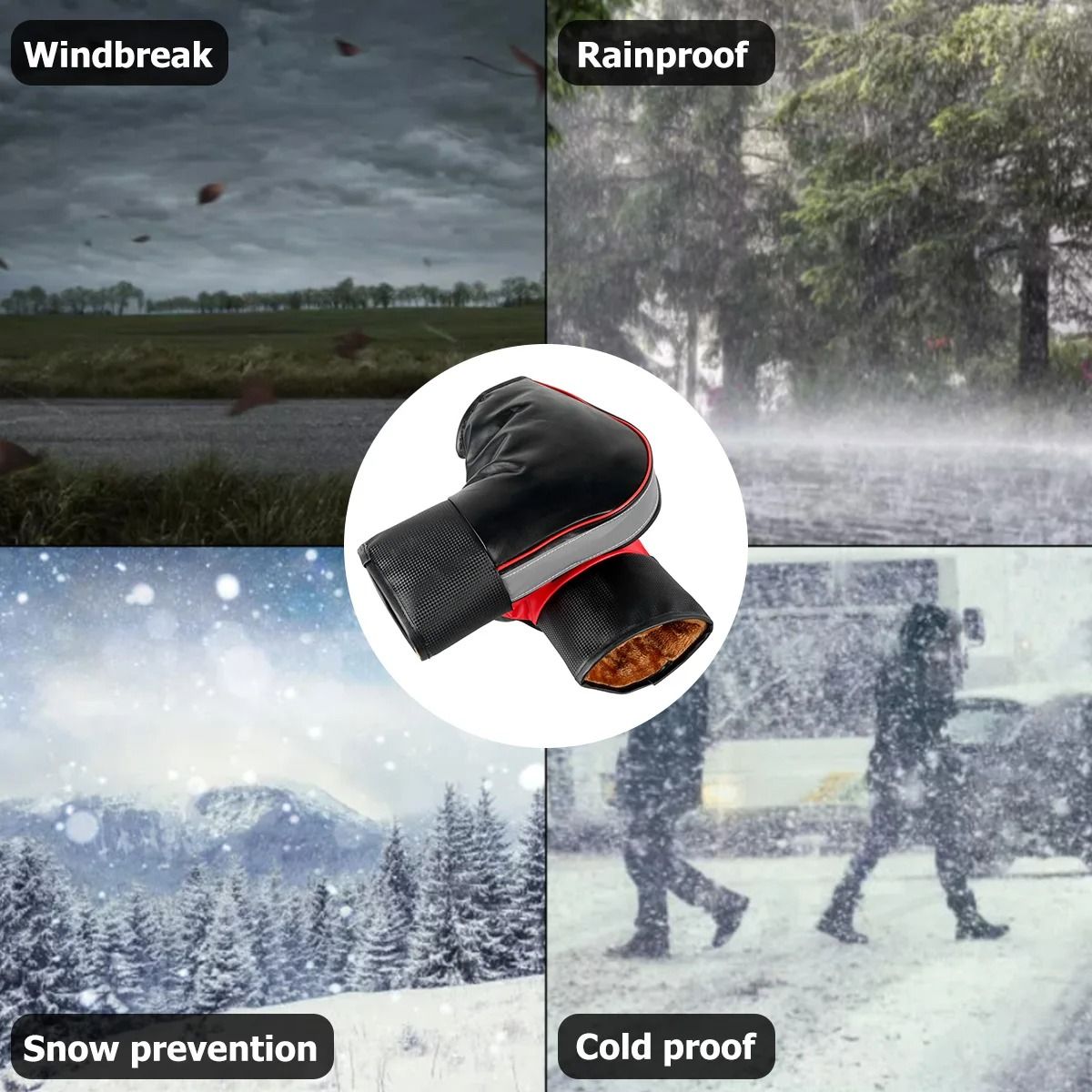 Motorcycle Handlebar Muffs Warm Waterproof Winter Grip Covers 4