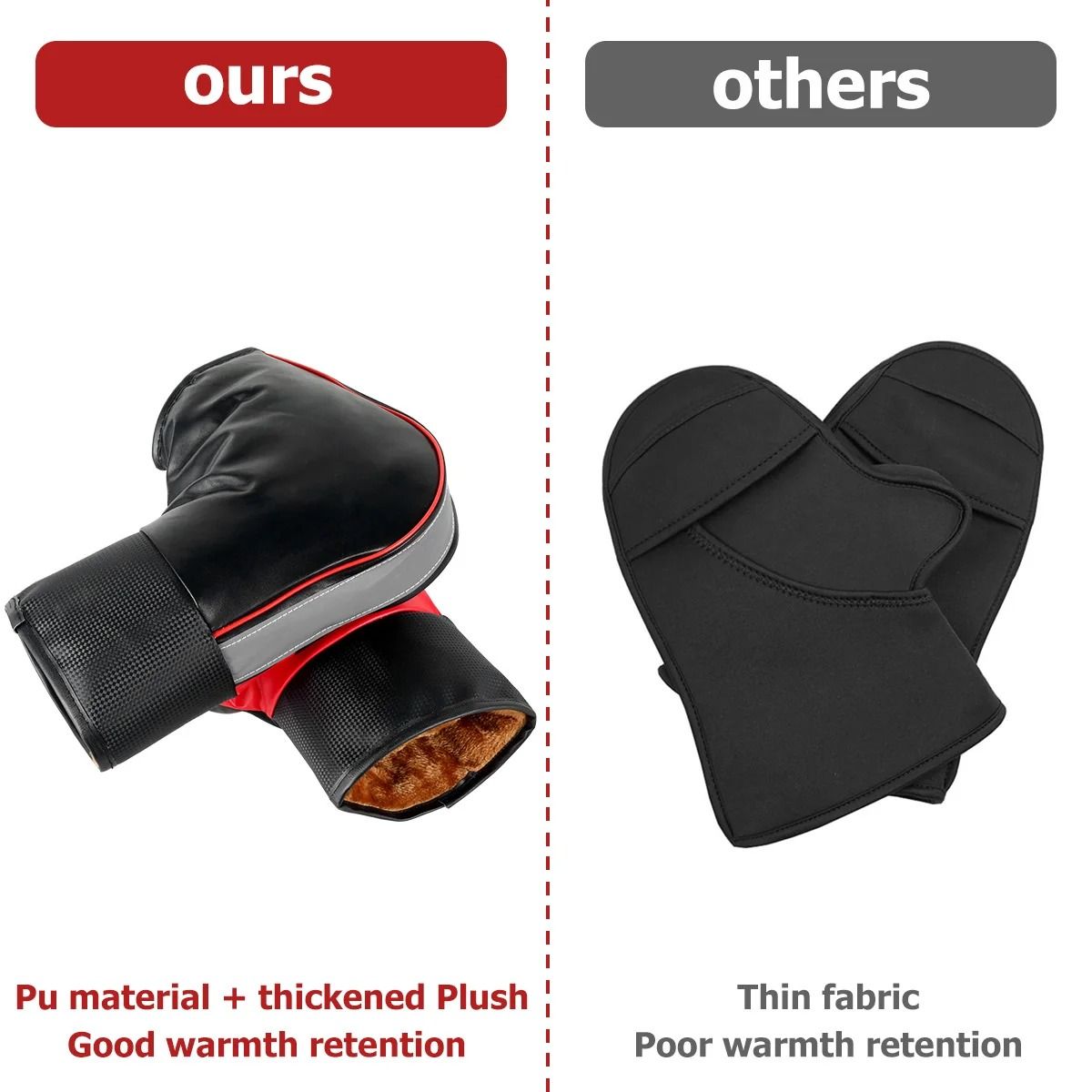 Motorcycle Handlebar Muffs Warm Waterproof Winter Grip Covers 5