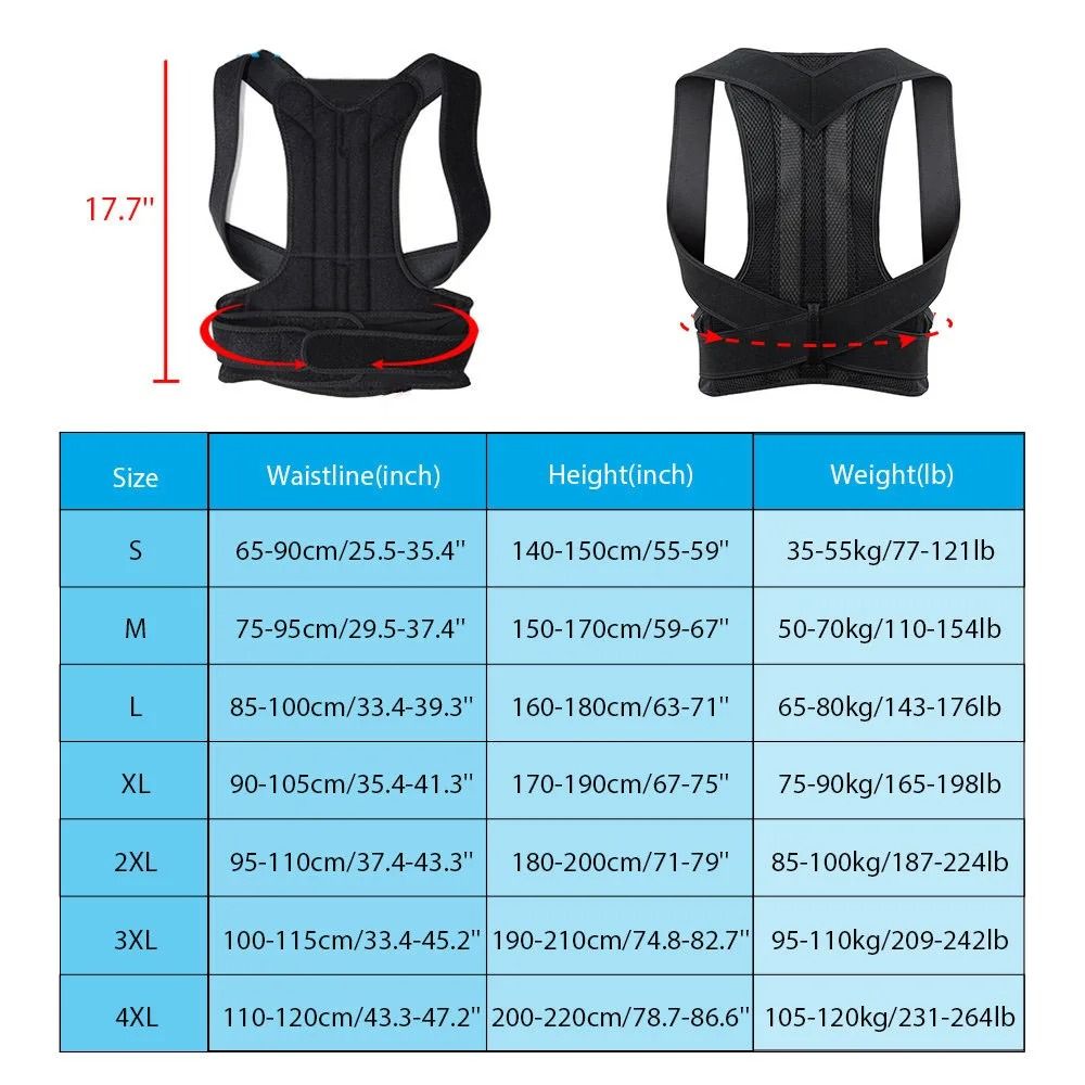 Adjustable Upper Back Posture Corrector With Shoulder And Clavicle Support Strap 1