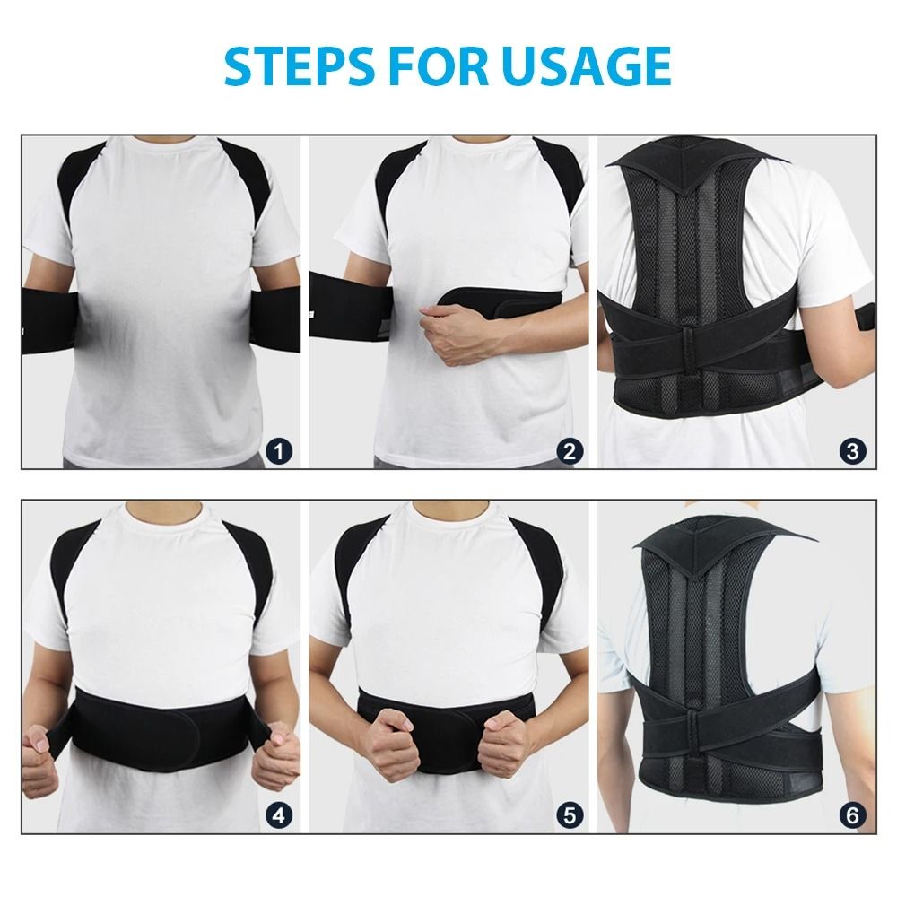 Adjustable Upper Back Posture Corrector With Shoulder And Clavicle Support Strap 5