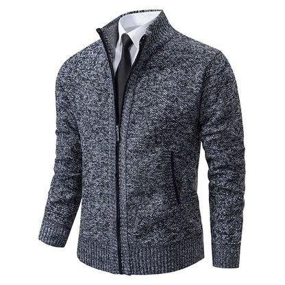 Men Fleece Lined Sports Jacket Warm Zipper Stand Collar Cardigan 13