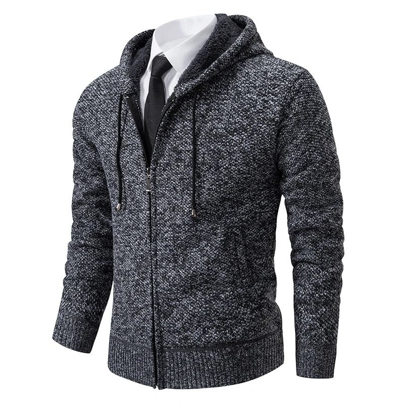 Men Fleece Lined Sports Jacket Warm Zipper Stand Collar Cardigan 15